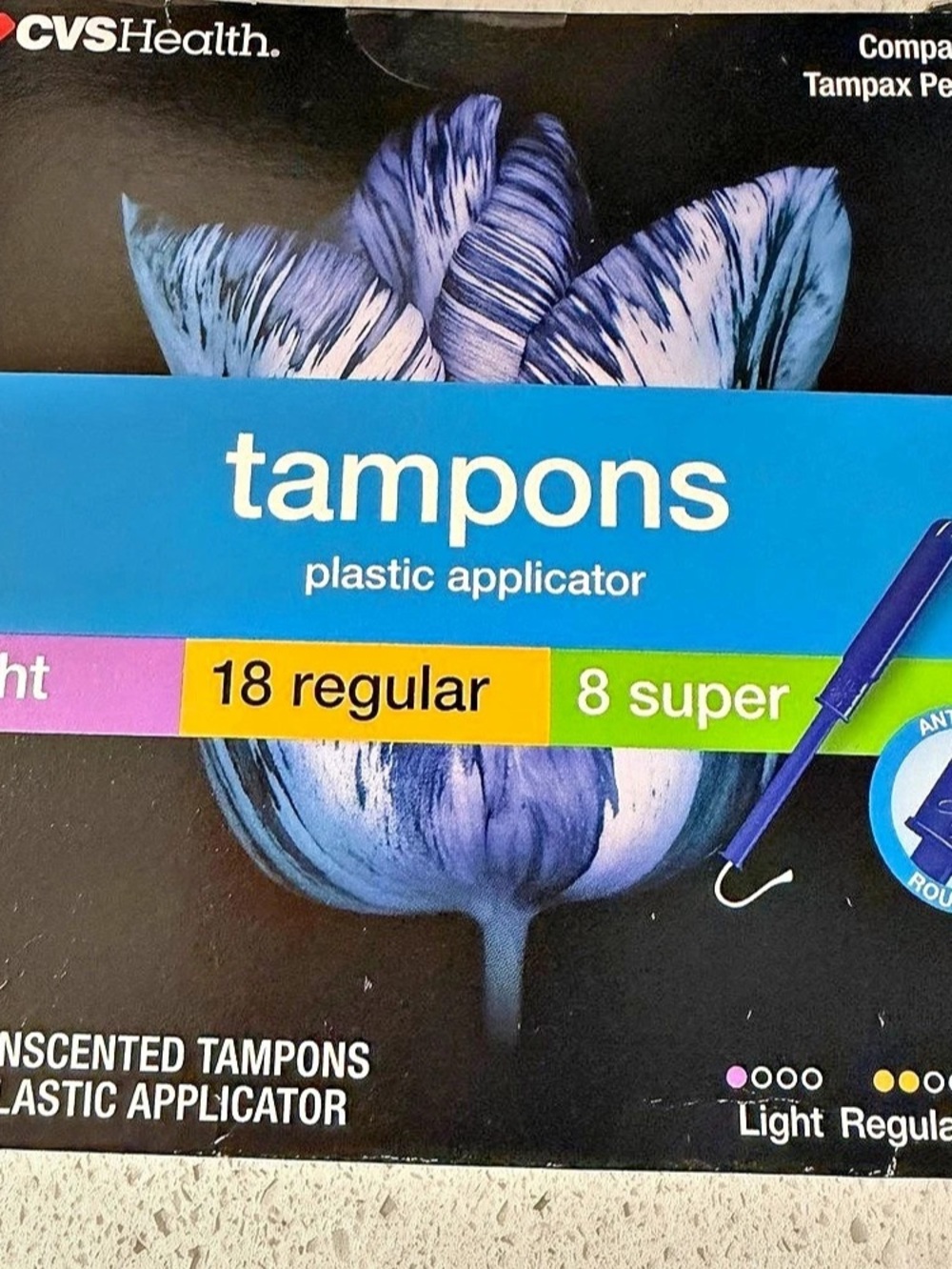 CVS Health Tampons Plastic Applicator 34-Count Unscented